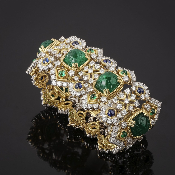 Tappeto, Colored
gem and diamond bracelet